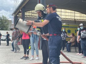 Clientes do CAARPD em atividade no quartel dos bombeiros voluntários de Murça