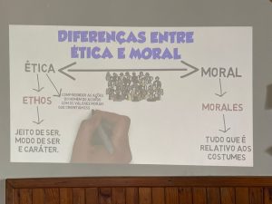 Exposição de trabalho manual do CAARPD sobre ética e moral