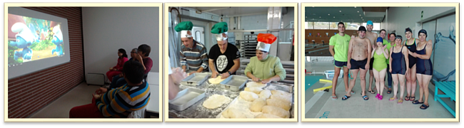 Clientes do GAPRIC jogam videojogos, realizam atividades de cozinha e piscina