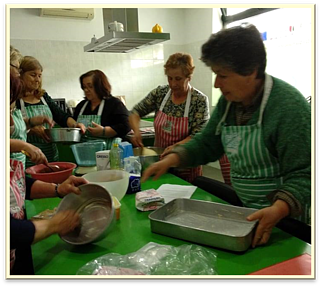 Clientes do GPS em atividade de culinária