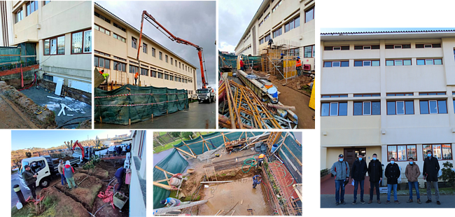Obras de construção do elevador no edifício da sede da A2000