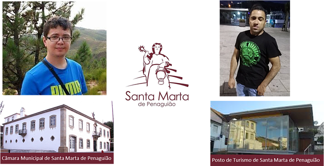 Telmo Almeida e André Correia; imagens do edifício da Câmara Municipal e do Posto de Turismo de Santa Marta de Penaguião