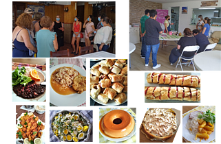Formandos da A2000 em atividades de cozinha e pratos confecionados por eles