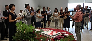 Técnicos, clientes e dirigentes da A2000 em festa de aniversário com representantes das entidades locais