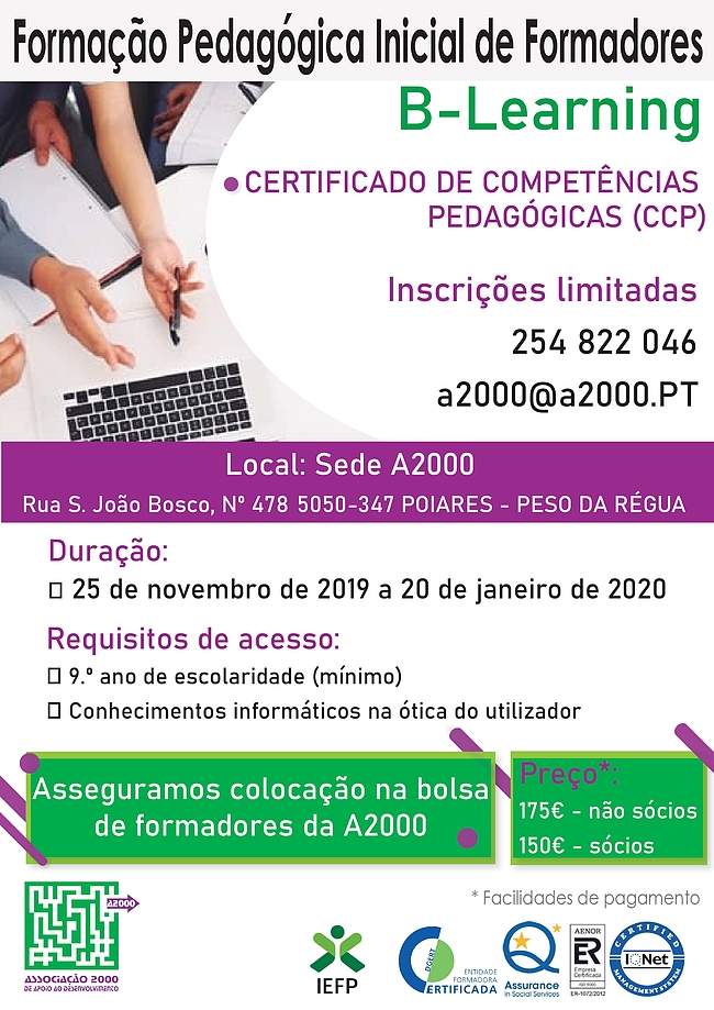 Cartaz informativo da formação