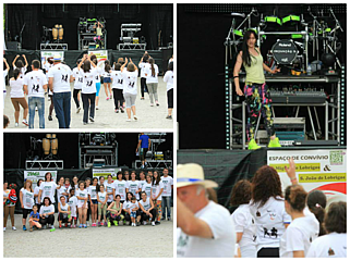 Participantes de zumba solidário dançam e divertem-se durante a iniciativa