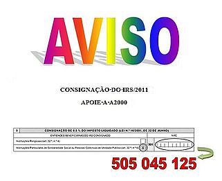 Aviso de pedido de consignação do IRS