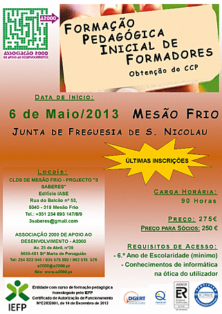Cartaz de divulgação da formação