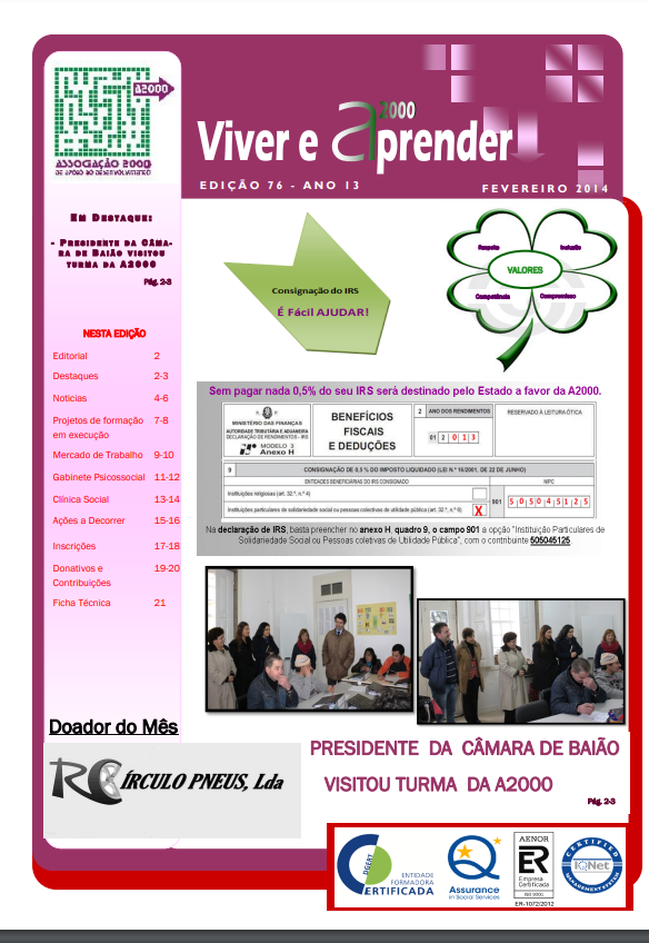 Capa Newsletter Fevereiro 2014