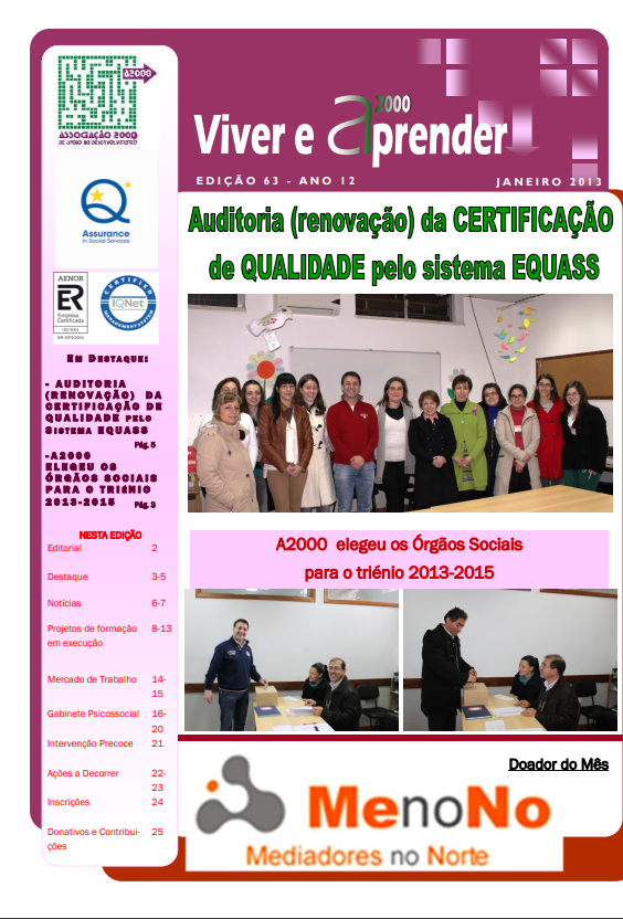Capa Newsletter Janeiro 2013
