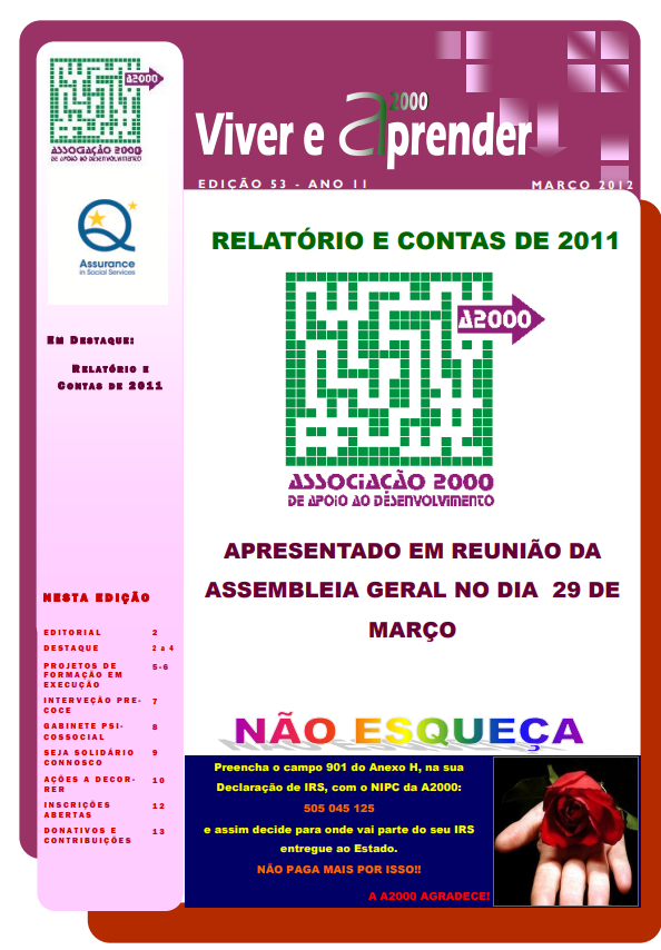 Capa Newsletter Março 2012