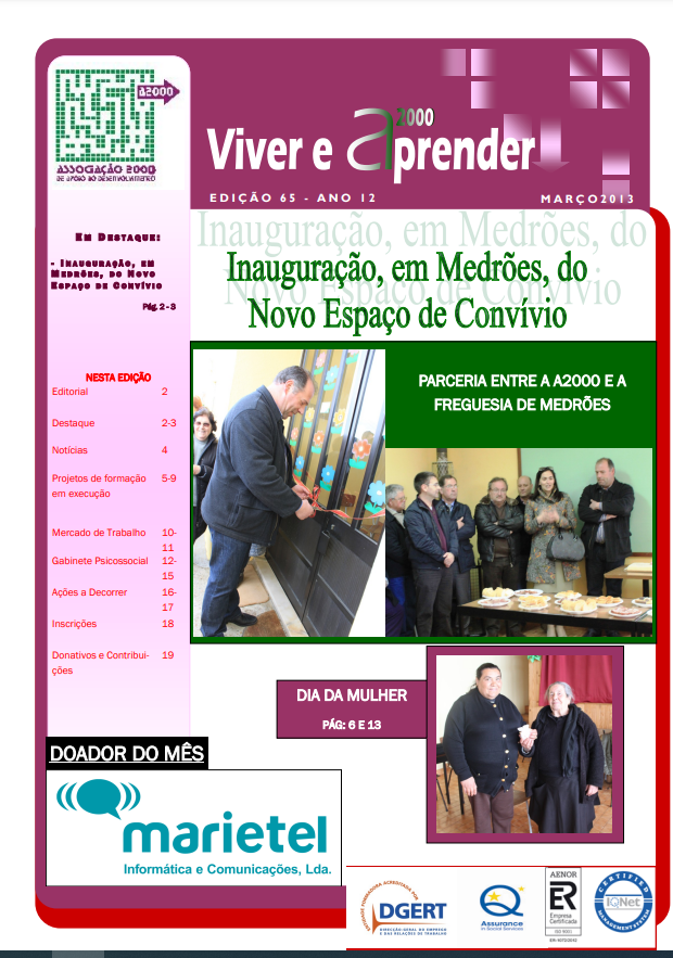 Capa Newsletter Março 2013