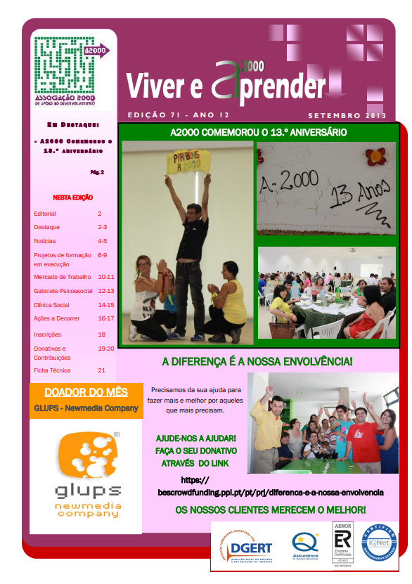 Capa Newsletter Setembro 2013